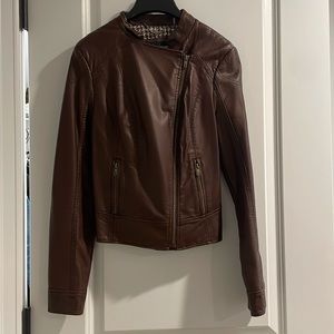 Black Rivet Brown Leather Jacket size XS